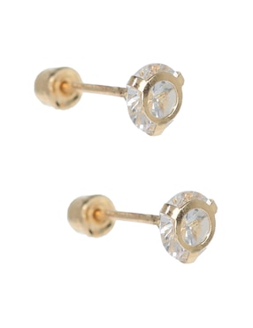 Broqueles circulares Ttvarios de oro zirconia