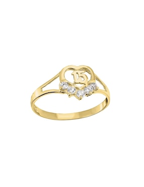 Anillo de corazón Joyería M De Leon zirconia brillante