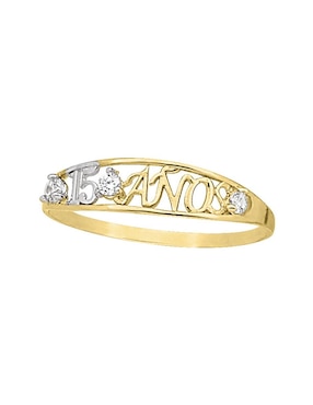 Anillo de corona Joyería M De Leon zirconia brillante