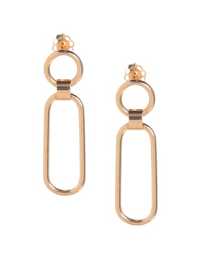 Aretes Unoaerre con acabado baño de oro