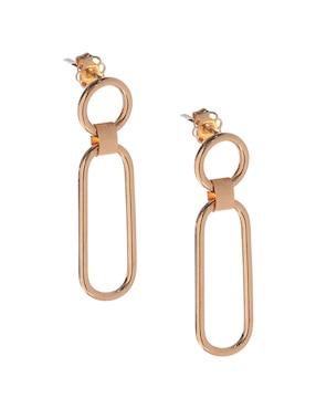 Aretes Unoaerre con acabado baño de oro