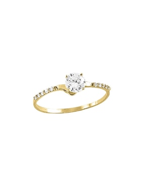 Anillo de compromiso de oro amarillo 10 k Joyería M De Leon