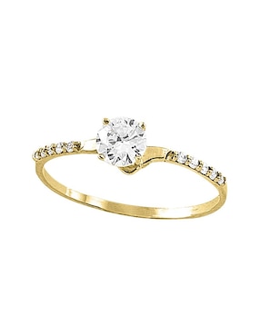 Anillo de compromiso de oro amarillo 10 k Joyería M De Leon