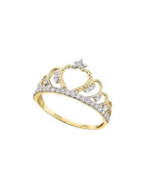 Anillo de corona Joyería M De Leon zirconia brillante