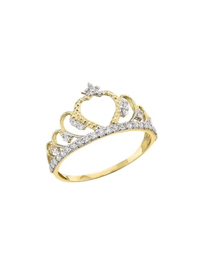 Anillo de corona Joyería M De Leon zirconia brillante