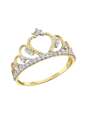 Anillo de corona Joyería M De Leon zirconia brillante