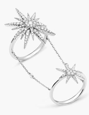 Anillo de estrella Djula Soleil 18 k de oro diamante pavé