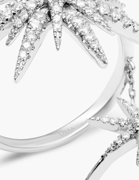 Anillo de estrella Djula Soleil 18 k de oro diamante pavé