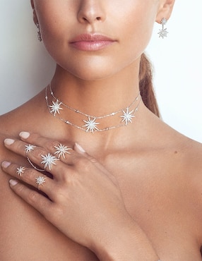 Anillo de estrella Djula Soleil 18 k de oro diamante pavé