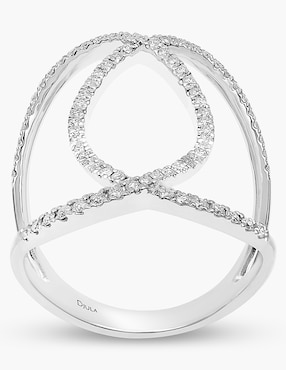 Anillo Djula Graphique 18 k de oro diamante pavé