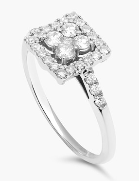Anillo cuadrado Djula Fairytale 18 k de oro diamante diamantado