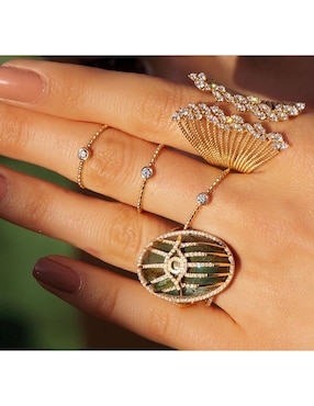 Anillo Djula Mix and Match 18 k de oro diamante pavé