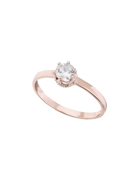 Anillo de compromiso de oro rosa 10 k Joyería M De Leon