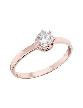Anillo de compromiso de oro rosa 10 k Joyería M De Leon