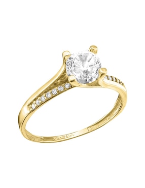 Anillo de compromiso de oro amarillo 10 k Joyería M De Leon