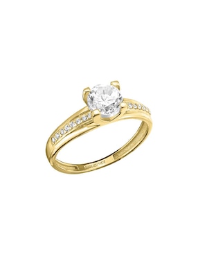 Anillo de compromiso de oro 10 K Joyería M De Leon zirconia