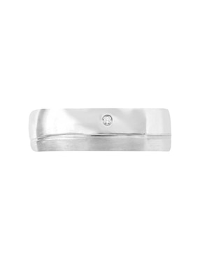 Argolla de oro blanco 14 k Essenza Georgina diamante