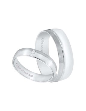 Argolla de oro blanco 14 k Essenza Redenta diamante