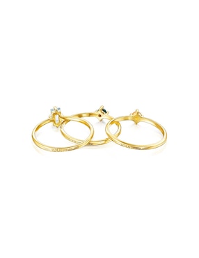 Anillo Tous Good Vibes P 925 de plata vermeil malaquita brillante