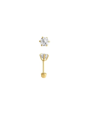 Broqueles Joyería M De Leon con acabado brillante zirconia