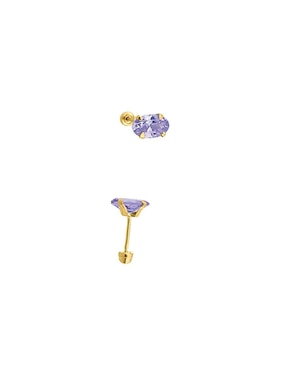 Broqueles Joyería M De Leon con acabado brillante zirconia