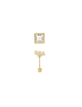 Broqueles Joyería M De Leon con acabado brillante zirconia