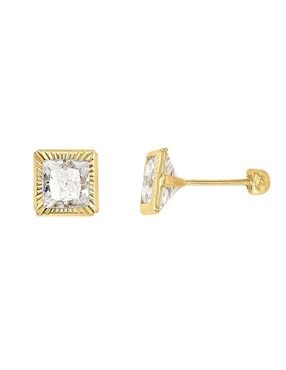 Broqueles Joyería M De Leon con acabado brillante zirconia