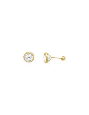 Broqueles Joyería M De Leon con acabado brillante zirconia