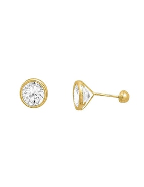 Broqueles Joyería M De Leon con acabado brillante zirconia