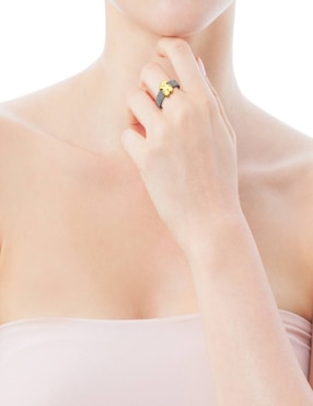 Anillo de oso Tous Mesh 18 k de oro amarillo lustre