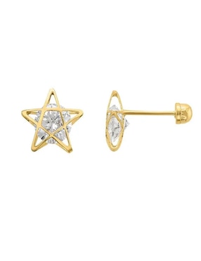 Broqueles Joyería M De Leon con acabado brillante zirconia