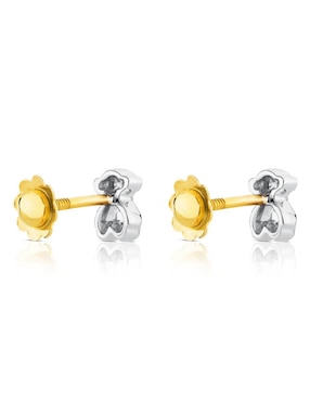 Broqueles Tous de oro blanco con acabado lustre diamante