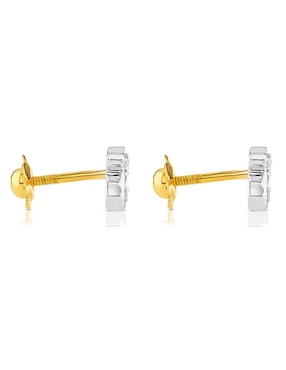 Broqueles Tous de oro blanco con acabado lustre diamante
