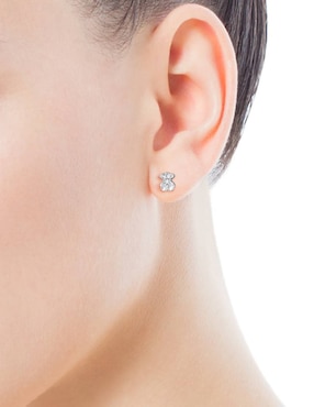 Broqueles Tous de oro con acabado lustre diamante