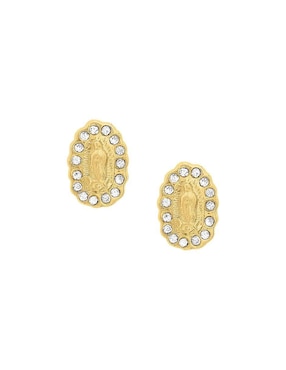 Broqueles Joyería M De Leon con acabado brillante zirconia