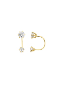 Broqueles Joyería M De Leon con acabado brillante zirconia