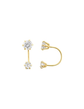Broqueles Joyería M De Leon con acabado brillante zirconia