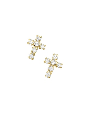 Broqueles Joyería M De Leon con acabado brillante zirconia