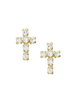 Broqueles Joyería M De Leon con acabado brillante zirconia