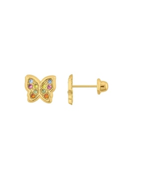 Broqueles Joyería M De Leon con acabado brillante zirconia