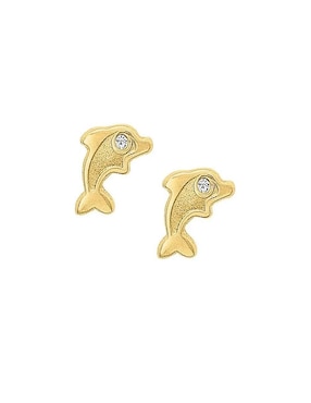 Broqueles Joyería M De Leon con acabado brillante zirconia