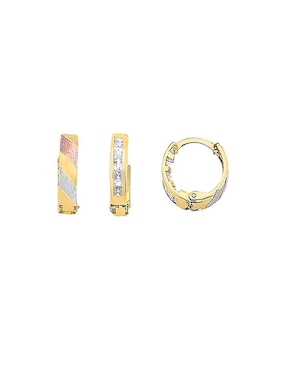 Aretes Joyería M De Leon con acabado brillante zirconia