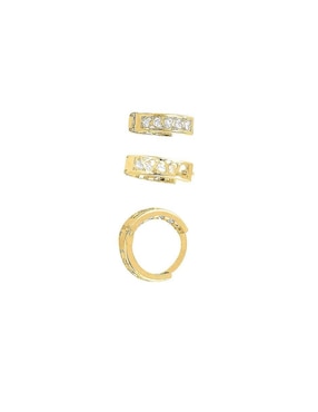 Aretes Joyería M De Leon con acabado brillante zirconia