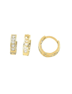 Aretes Joyería M De Leon con acabado brillante zirconia