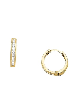 Aretes Joyería M De Leon con acabado brillante zirconia
