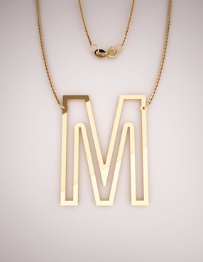 Dije de letras Fonelli personalizable de oro 14 k