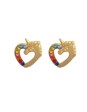 Broqueles de corazón Joyería M De Leon con acabado brillante zirconia
