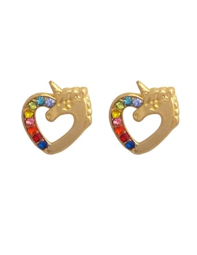 Broqueles de corazón Joyería M De Leon con acabado brillante zirconia