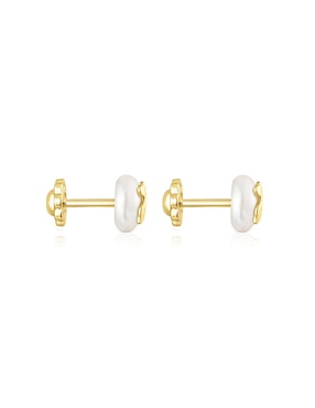 Broqueles Tous Icon Pearl de oro con acabado lustre perla