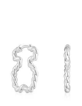 Arracadas de oso Tous Twisted de plata P 925 con acabado lustre
